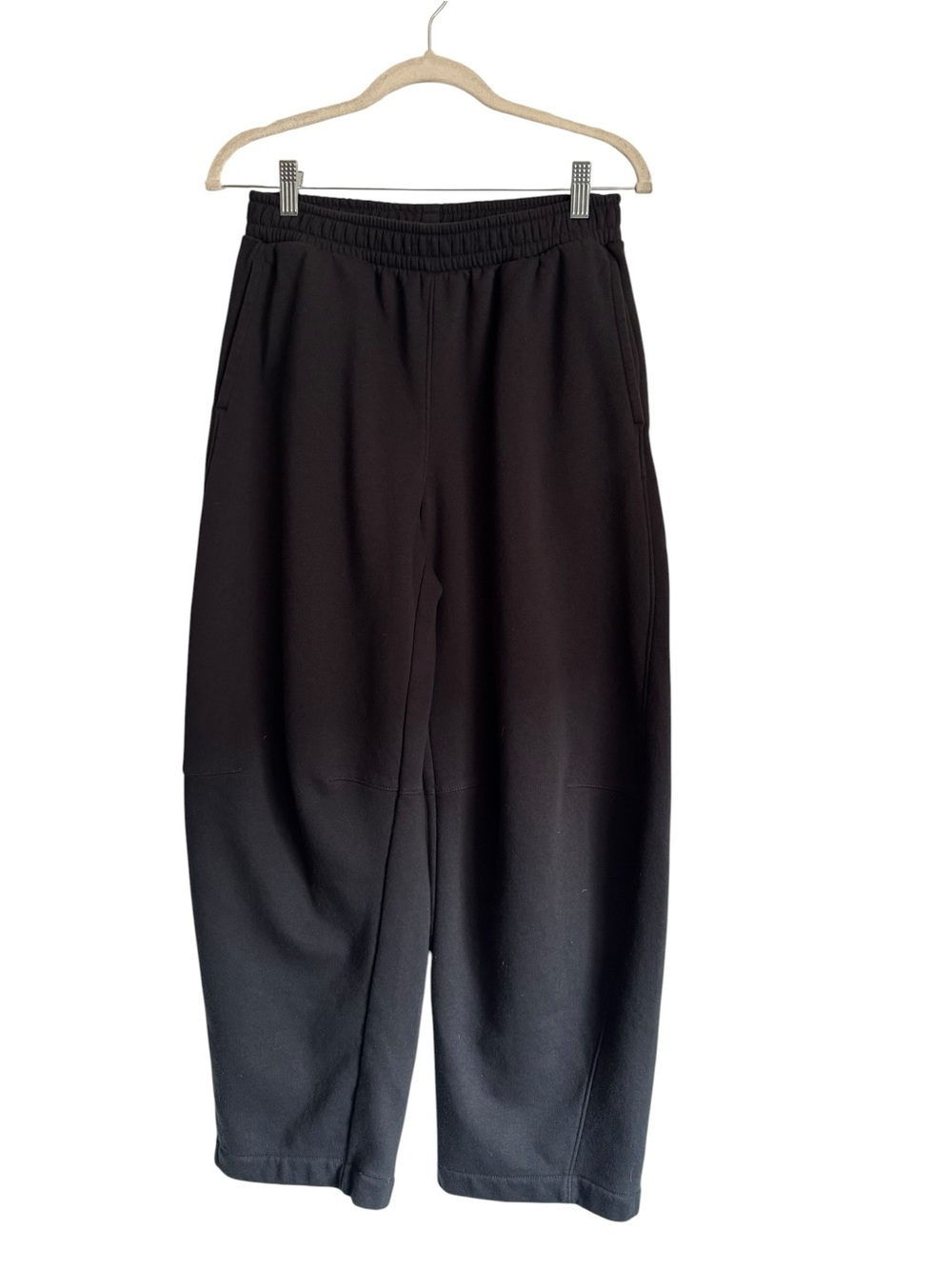 Gap Barrel Sweatpants Pants Womens Small Black Elastic Waist Lounge Fleece